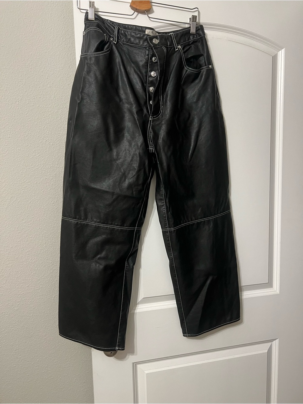 Free People “The It Factor” Faux-Leather Crop Pants
